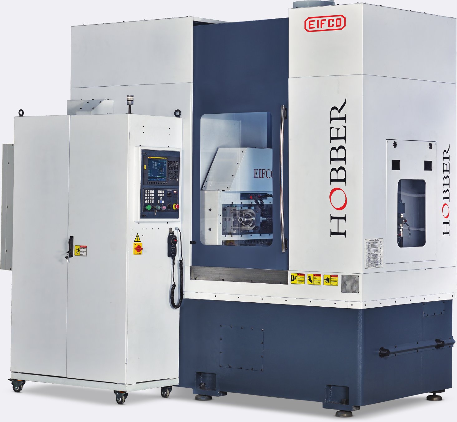 CNC axis layout of the Eifco vertical hobbing machine